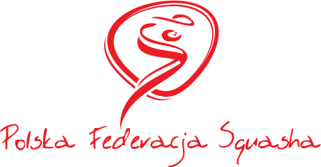 Polska Federacja Squasha znak i napis czerwone rgb 72dpi